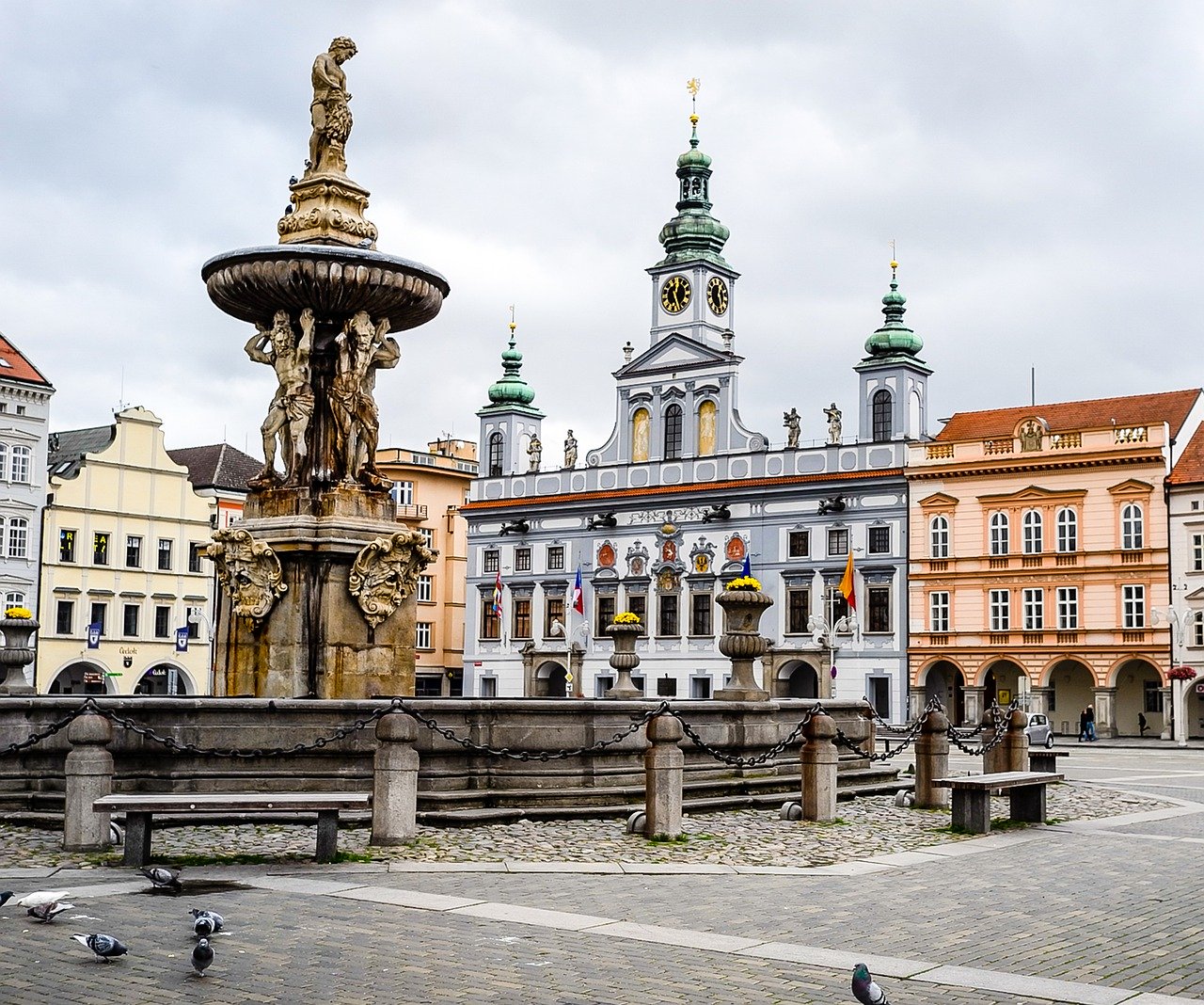 Attractions of České Budějovice in the Czech Republic 