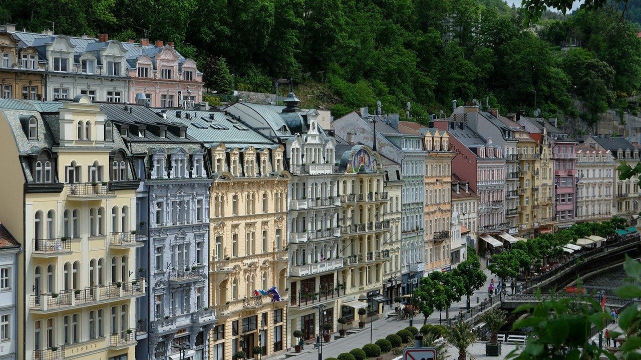 The attractions of Karlovy Vary in the Czech Republic 