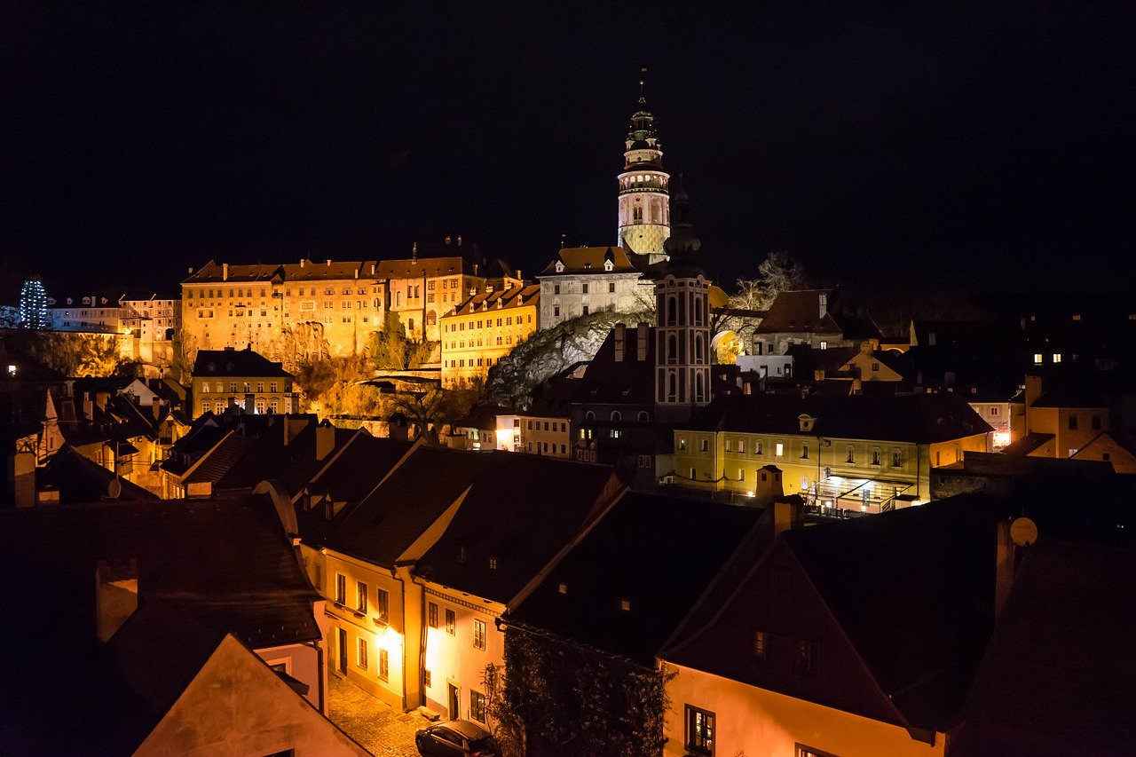 The attractions of Český Krumlov in the Czech Republic 